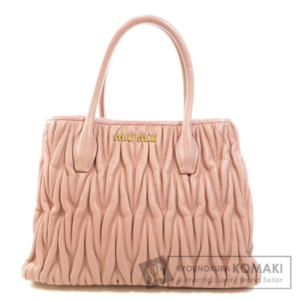 Miu Miu Nappa Matelasse Top Handle Bag light pink